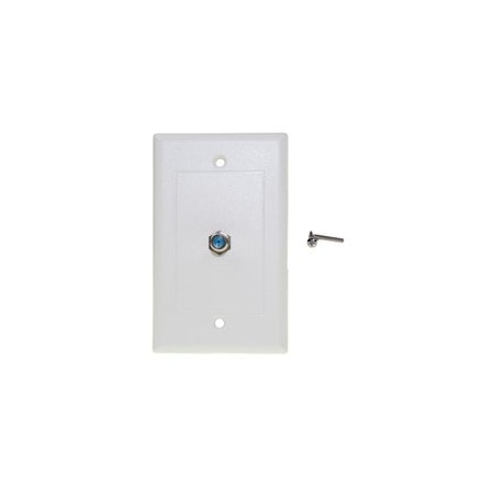 Cable Wholesale TV Wall Plate with 1 F-pin Coupler, 3GHz White ASF-20351WH